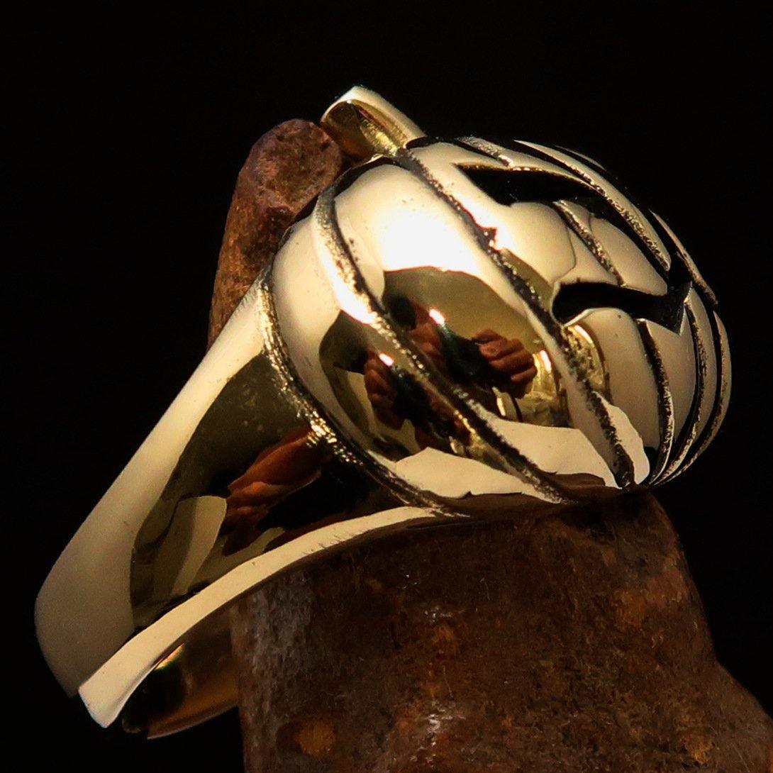 Excellent crafted Halloween Men's Pumpkin Ring - Solid Brass