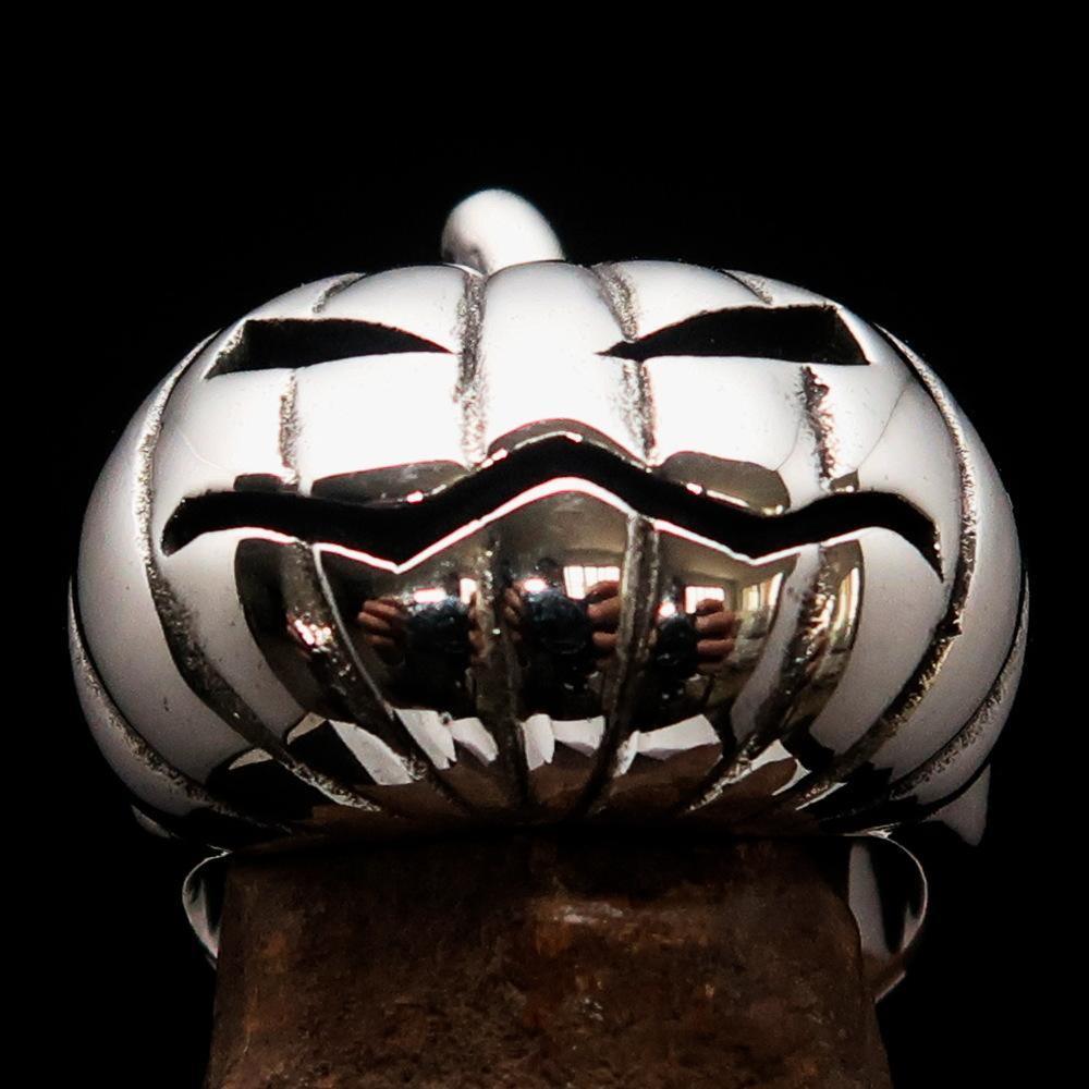Excellent crafted Halloween Men's Sterling Silver Pumpkin Ring