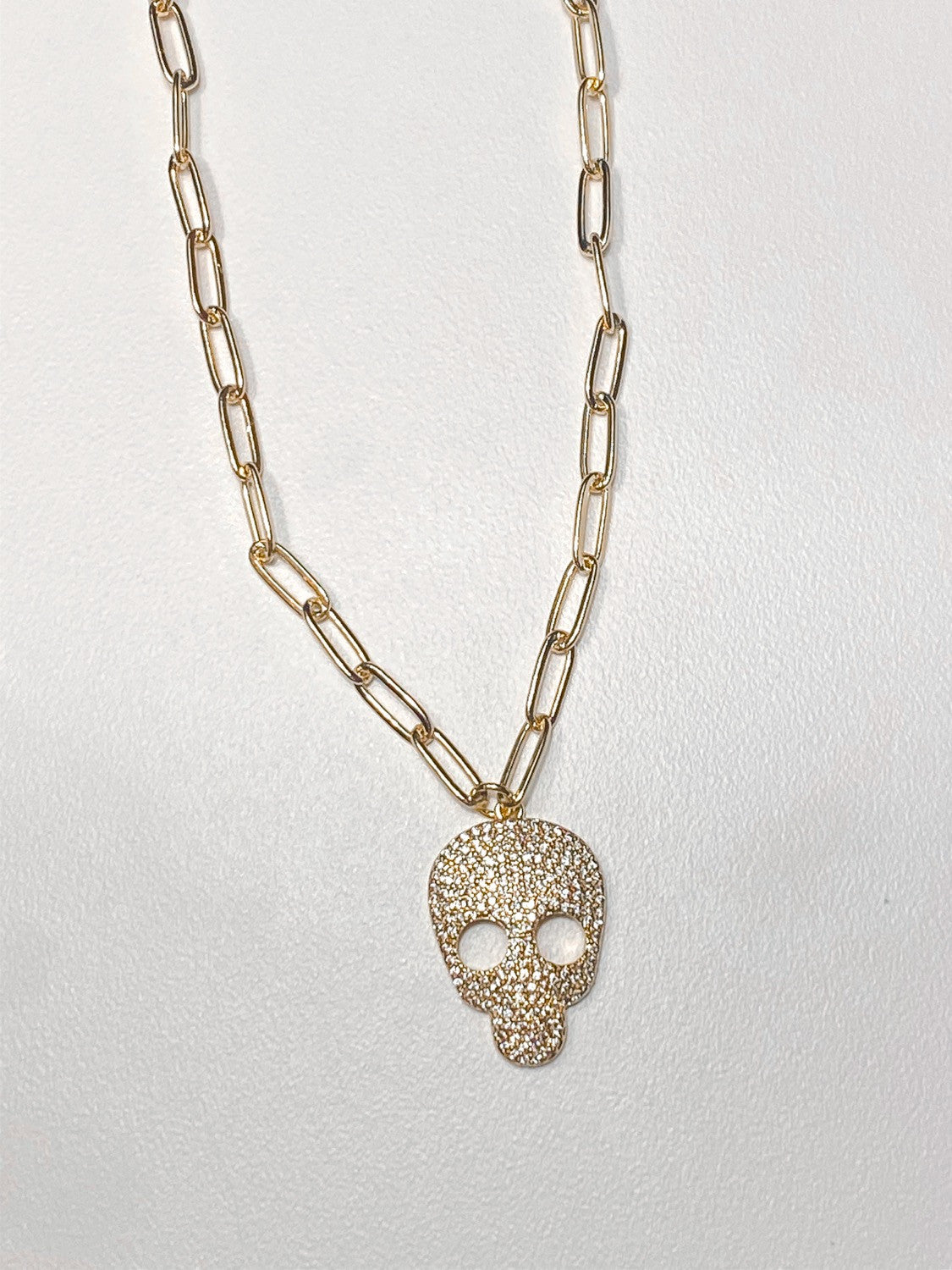 Glitter Skull Necklace