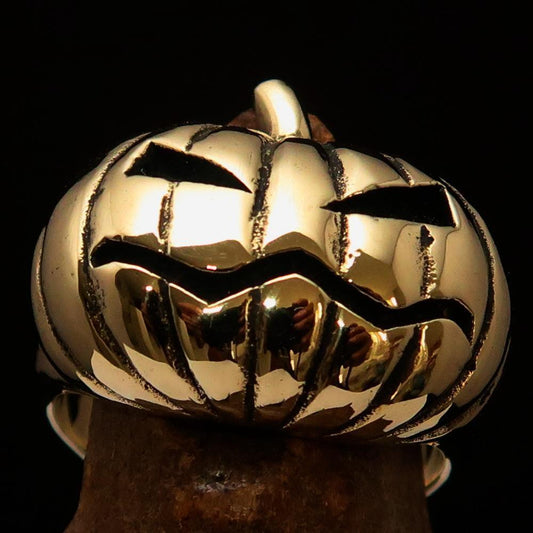 Excellent crafted Halloween Men's Pumpkin Ring - Solid Brass