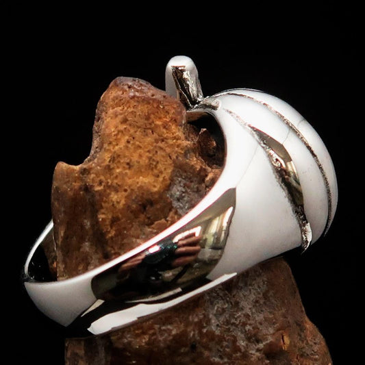 Excellent crafted Halloween Men's Sterling Silver Pumpkin Ring